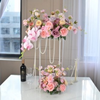 Pilier de table en soie artificielle pour mariage d'hôtel moderne Pièce maîtresse Table principale Fleurs durables écologiques pour banquet KTV de bureau