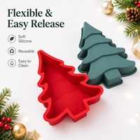 [Collection de Noël] Moule en silicone pour pain et gâteau chiffon, moule de cuisson en forme d'arbre de Noël, résistant au four, forme irrégulière