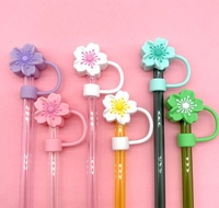 Couvre-pailles en PVC personnalisés de 10 mm compatibles avec les gobelets de 40 oz, bouchons anti-poussière, fleurs, accessoires pour gobelets à boire