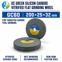 Meule en carbure de silicium vert GC pour le meulage céramique |   Tailles personnalisées OEM/ODM pour le meulage d'outils en carbure de tungstène, GC60 200x25x32