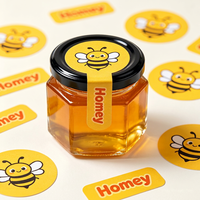 Étiquettes adhésives personnalisées pour pots en verre avec impression numérique holographique pour confiture, miel, aliments pour animaux et emballages de collations