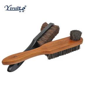 Yinste <b>Shoe</b> Brush Set 3Pcs Solid Wood Horse Hair Double Sided Cleaning For <b>Shoe</b> Care - Product Image 4
