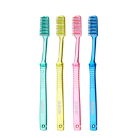 Haute Qualité OEM Logo Pas Cher 12 Packs Moyennement Dur Poils Cintre Carte Grosse Tête Brosses À Dents En Plastique Fabricant