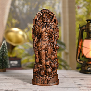 Estatua de la Diosa del Submundo Nórdico Tallada a Mano, Figura Pagana Vikinga de Madera, Decoración Rúnica de Mesa al por Mayor - Product Image 2