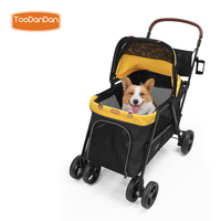 Poussette pliable tout-terrain de luxe pour animaux de compagnie réglable et confortable pour la marche en plein air et le shopping Design à la mode