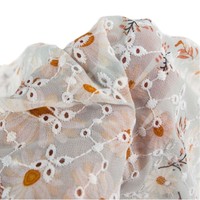 Tissu en Chiffon Brodé 100% Polyester à Motifs Floraux Imprimés, Résistant à l'Abrasion, Traitement Personnalisé