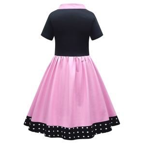 Robe Poodle Sock Hop des années 80 pour filles, tenue pour enfants des années 1950 avec écharpe et bandeau, dotée d'une jupe élégante - Product Image 4