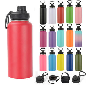 Bouteille d'eau sport isotherme en acier inoxydable 1 L avec logo personnalisé, couvercle à poignée, anti-fuite, sans BPA, thermos à vide avec affichage LED de la température - Product Image 1