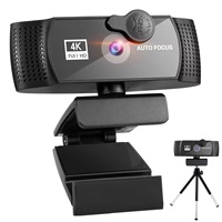 Webcam USB pour PC avec autofocus, couvercle de confidentialité intelligent pour diffusion en direct, mode beauté 2K/4K, lumière d'appoint, vue grand angle HD – En stock