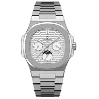 Montre mécanique automatique pour homme, en acier inoxydable ovale, avec phases de lune, personnalisable avec logo OEM en petites séries, résistante à l'eau jusqu'à 30 m.