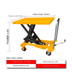 Plataforma Elevadora de Tijera Manual Móvil OTOY PTS 150A, 1000 kg, Resistente, de Acero Inoxidable, Altura Máxima de 1500 mm, Sistema Hidráulico, Carro - Product Image 5