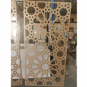 Bermotif Mashrabiya Laser Cut Metal PANEL/Wall Cladding Layar Partisi/Aluminium Panel untuk Eksterior Fasad