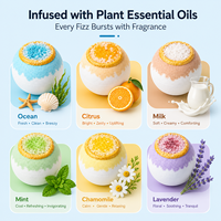 Bombe de bain au sel naturel, huile essentielle biologique, boule de bain effervescente, sel de bain relaxant et hydratant, coffret cadeau