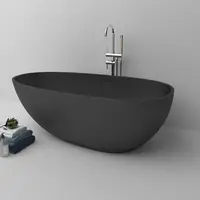 Отдельно стоящая Ванна нового дизайна GM 2022, Современная черная полимерная каменная ванна для замачивания, однотонные автономные ванны