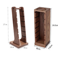 Porte-filtre en bois panier support de rangement pour panier à café et écran de rondelle 6 pièces porte-filtre filtre panier support en bois