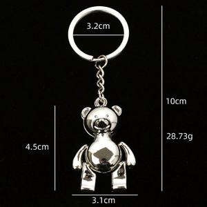 Factory Direct Sales of Alloy 3D Stereoscopic Accessories Metal Bags Pendants <b>Cute</b> <b>Bear</b> Keychains Small Gifts Wholesale - Product Image 3