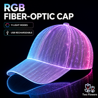 Casquette de baseball à fibres optiques LED rechargeable par USB, réglable, avec 11 modes d'éclairage pour fêtes et festivals, OEM ODM