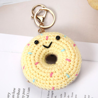 Mxl Mignon Porte-clés en Peluche au Crochet, Fait Main en Laine, Motifs Alimentaires (Légumes, Fruits, Pain), Pendentif et Breloque de Sac
