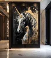 Toile abstraite moderne de luxe avec peinture au pistolet représentant des animaux (renard, éléphant, aigle) – Décoration murale pour la maison – Dropshipping OEM