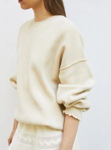 Cárdigan <span class=keywords><strong>Floral</strong></span> de gran tamaño informal de mezcla de Mohair de Cachemira de lana ligera para mujer, puños con dobladillo festoneado, transpirable para Otoño Invierno - Product Image 5