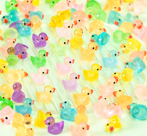 Figuras de Animales Luminosas al por Mayor, Patos Grandes y Pequeños de PVC y Resina, Amarillos y Blancos, para Jardín de Hadas, Manualidades, Mini Patos que Brillan <span class=keywords><strong>en</strong></span> la Oscuridad - Product Image 2