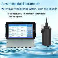 Sensor Multiparamétrico para Medición de Agua: pH, ORP, Conductividad, Cloro Libre, Turbidez, Medición en Línea de DQO 0-60 ℃ Rango de Temperatura