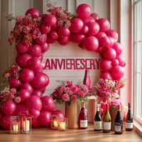 50 ensembles de ballons de 12 pouces en latex rouge rose brillant pour les arches de ballons de fête pour la Saint-Valentin, les anniversaires, les fêtes sur le thème des princesses