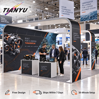 Système d'exposition portable TIANYU pour salons professionnels, kit de structure en aluminium, panneaux graphiques, installation facile, structure 20ftx20ft