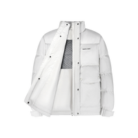 Blouson matelassé à capuche de luxe pour femmes et hommes, imperméable, coupe-vent, respirant, 90% duvet de canard blanc, design profilé, noir brillant