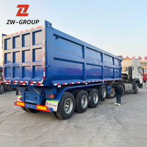 Camion à benne basculante latérale de 45 mètres cubes à 3 4 essieux 40 50 60 tonnes Semi-remorque à benne basculante arrière - Product Image 3