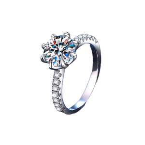 J&C Fashion - Anillo de Compromiso y Boda de Moissanita para Mujer/Hombre, Plata de Ley 925 - Product Image 2