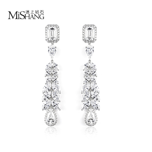 เครื่องประดับเมสซี่ MSE-847 ต่างหูเพชรทองคำขาว 18K สำหรับผู้หญิง - Product Image 6