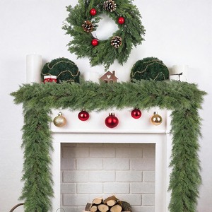 Noël Cyprès Feuille <span class=keywords><strong>Osier</strong></span> Escalier Décoration Table Pièce Maîtresse Porte D'entrée Suspendus Xmas Guirlande Couronnes - Product Image 4