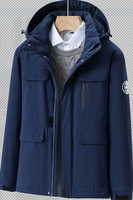 Veste de terrain marine, parka imperméable à capuche avec poches à rabat, fermeture à pression, manteau de travail utilitaire pour hommes et femmes