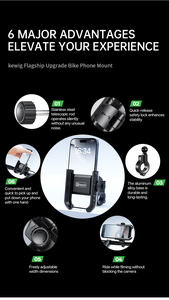 Soporte <span class=keywords><strong>para</strong></span> Teléfono Móvil <span class=keywords><strong>para</strong></span> Manillar <span class=keywords><strong>de</strong></span> Motocicleta Kewig con Bloqueo Rápido <span class=keywords><strong>de</strong></span> Un Segundo, Resistente al Agua IP66, Rotación <span class=keywords><strong>de</strong></span> 360 Grados - Product Image 4