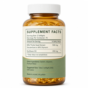 Suplemento de lactancia de marca privada con berberina, silimarina y extracto de diente de león, cápsulas blandas de cardo mariano para el apoyo a la salud del hígado - Product Image 6