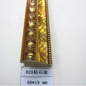 Moldura de yeso en relieve con acabado en madera dorada y diamantes 625, 48x19 mm, para decoración de interiores - Product Image 1