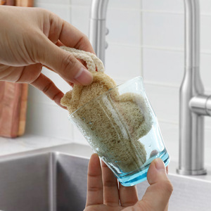 Natural Loofah Sponge Dish <b>Brush</b> Compressed Cartoon Shape For Pots And Pans Cleaning - Product Image 2