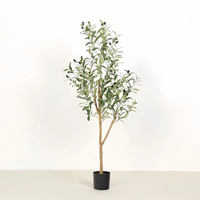 Décoration d'intérieur et d'extérieur, olivier en pot, plante artificielle, simulation de bonsaï, plante artificielle de sol, ornements de pot