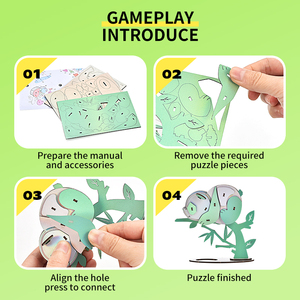 HW nouvelle éducation précoce jouets éducatifs pour enfants 3D en bois bricolage ornements créatifs <span class=keywords><strong>puzzle</strong></span> animal irrégulier avec flash - Product Image 5