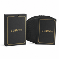 Cartes à jouer promotionnelles personnalisées pour la finance, cadeau d'entreprise haut de gamme, papier à noyau noir avec logo en feuille d'or