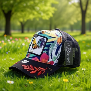 Cappello Trucker Bene a 6 Pannelli, Regolabile, in Rete, Unisex, Primavera-Estate, Casual, alla Moda, con Ricamo - Product Image 2