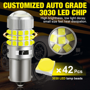 Ampoules LED de clignotants et feux arrière de voiture 1157 1156 BA15S BAU15S BA15D BAY15D 3156 3157 7440 7443 42SMD <span class=keywords><strong>3030</strong></span> - Product Image 2