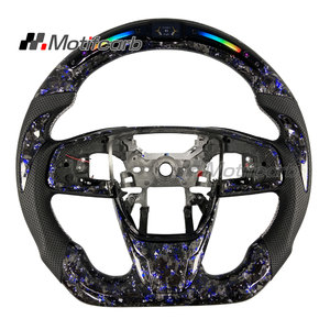 พวงมาลัยคาร์บอนไฟเบอร์แบบฟอร์จ สำหรับ Honda Civic รุ่นที่ 10 Type-R FK8 Si Coupe CR-V EX LX ปี 2016-2021  ปรับแต่งได้ พร้อมไฟ LED อัจฉริยะ - Product Image 1