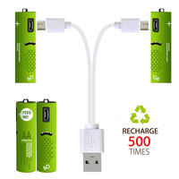 Grosir Baterai NiMH Isi Ulang USB AA Port Pengisian Daya Micro USB 1000mAh 1.2V Kualitas Tahan Lama Kompatibel dengan Senter Smartoools
