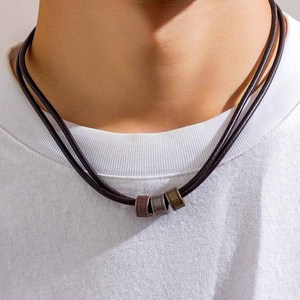 Minimalist İnci Düğümlü Yüzük Kolye Erkek Hip-hop Niş Lüks Boncuklu Doğal Taş Sınır Ötesi Erkek - Product Image 3