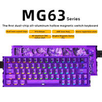 Clavier de jeu mécanique magnétique IROK MG63 63% RT0.001 mm 8K 0.07 ms de latence, clavier de jeu filaire RGB en aluminium creux