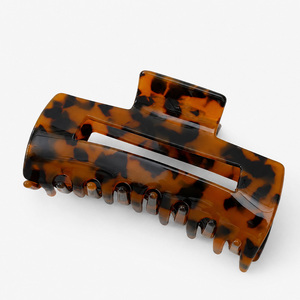 Pince à cheveux en acétate motif écaille de tortue 10 cm, mode féminine, usage quotidien, durable, finition lisse - Product Image 1