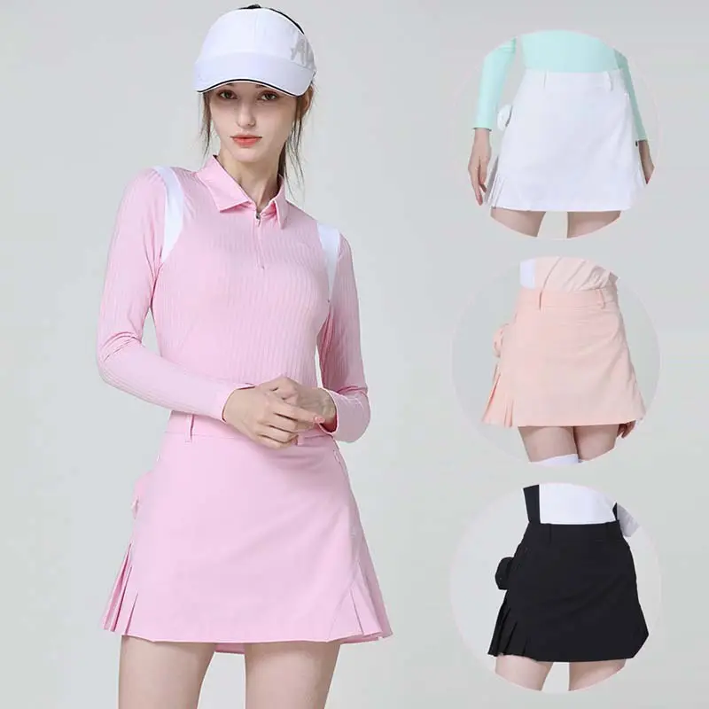 Custom Female Sports Golf Skort Women High Waist A-Lined Culottes Golf Tennis Pleated Skirt for Girls