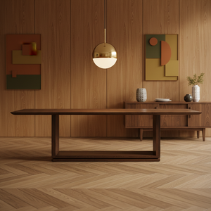 Ensemble de table à manger personnalisée en bois vieilli, rectangulaire, style RH, meubles de ferme américains, finition vintage, tables à manger - Product Image 1